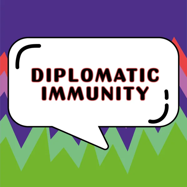 Textschild Mit Diplomatischer Immunität Gesetz Über Geschäftsideen Das Ausländischen Diplomaten — Stockfoto