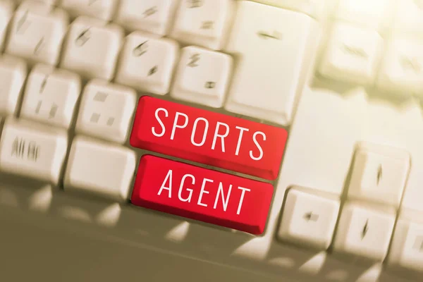 Podepsat Zobrazování Sportovní Agent Word Pro Osobu Podaří Nábor Najmout — Stock fotografie