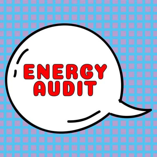 Rukopisný Text Energetický Audit Obchodní Přehled Posouzení Energetických Potřeb Účinnosti — Stock fotografie