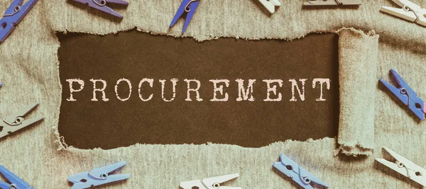 Sign Displaying Procurement Word Written Procuring Purchase Equipment Supplies — Stock Photo, Image