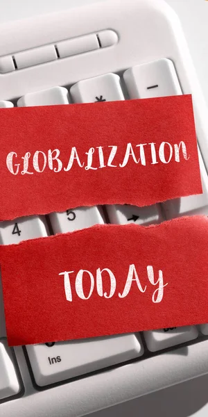 Pie Foto Conceptual Globalización Desarrollo Enfoque Empresarial Una Economía Global —  Fotos de Stock