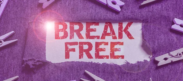 Pisanie Wyświetlania Tekstu Break Free Internet Concept Inny Sposób Powiedzenie — Zdjęcie stockowe
