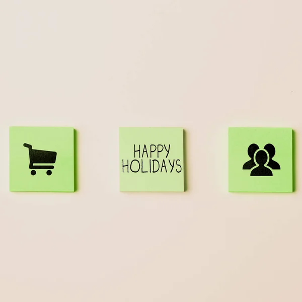 Didascalia Testo Che Presenta Happy Holidays Business Concept Greeting Utilizzato — Foto Stock