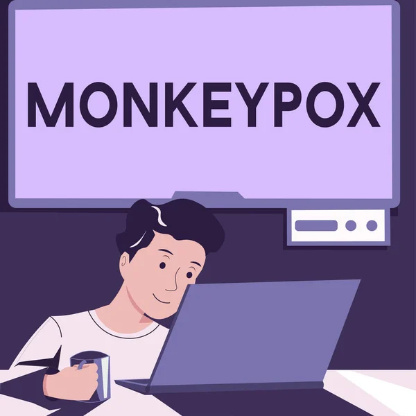 Подпись Текстом Monkeypox Оспа Делового Подхода Африке Вызванная Главным Образом — стоковое фото