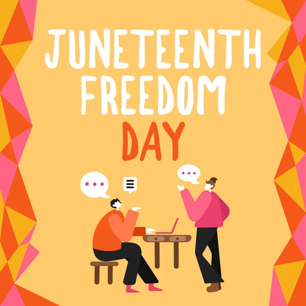 Conceptual Caption Juneteenth Freedom Day Word Legal Holiday United States — стокове фото