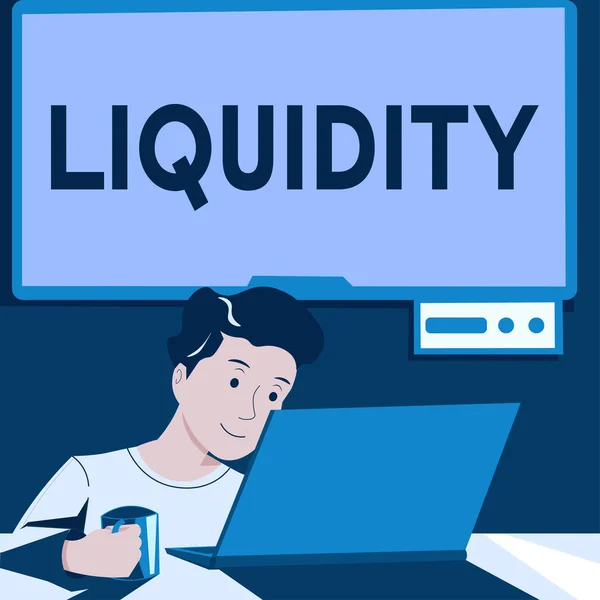Texto Que Muestra Inspiración Liquidez Idea Negocio Efectivo Saldos Bancarios — Foto de Stock