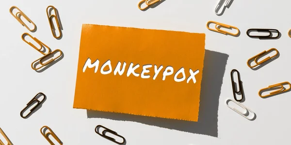 Expositor Conceptual Monkeypox Escaparate Comercial Poxvirus África Causado Principalmente Por —  Fotos de Stock
