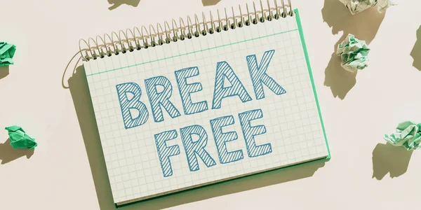 Sign Exibindo Break Free Internet Concept Outra Maneira Dizer Salvação — Fotografia de Stock
