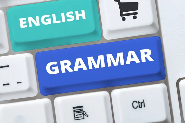 Konzeptionelle Bildunterschrift Englische Grammatik Business Overview Kurse Decken Alle Sprach — Stockfoto