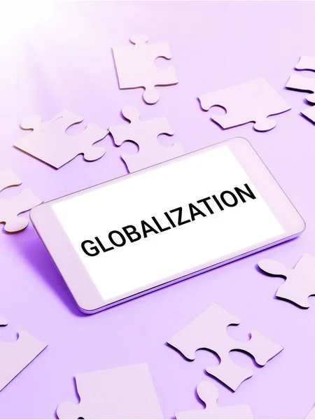 Inspiration Visar Tecken Globalisering Business Approach Utveckling Alltmer Integrerad Global — Stockfoto