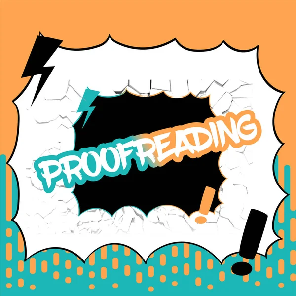 Podpis Tekstowy Przedstawiający Proofreading Business Concept Act Reading Marking Ortografia — Zdjęcie stockowe