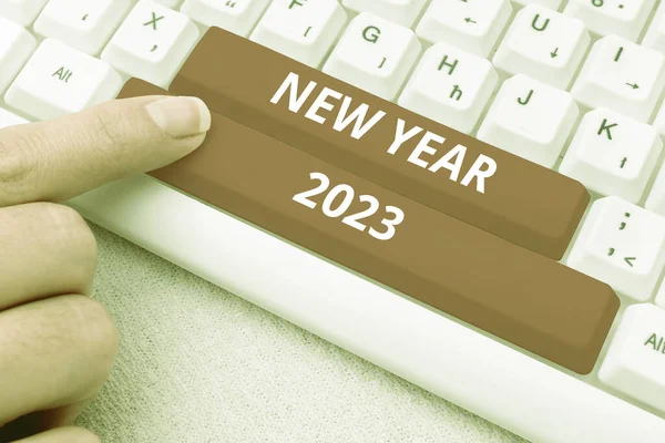 Titulek Textu Představuje Nový Rok 2023 Podnikatelský Nápad Pozdrav Oslava — Stock fotografie