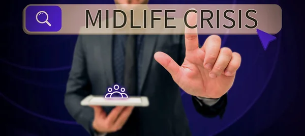 Conceptuele Bijschrift Midlife Crisis Business Showcase Software Ontwikkelingstechniek Ontbinding Van — Stockfoto