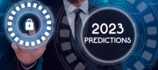 Señal Mostrando 2023 Predicciones Concepto Significado Lista Cosas Que Usted —  Fotos de Stock