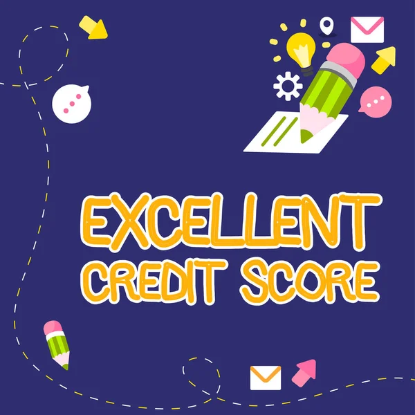 Podpis Koncepcyjny Excellent Credit Score Business Concept Persons Report Financial — Zdjęcie stockowe