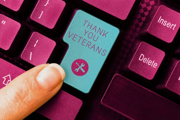 Conceptual caption Thank You Veterans, Concept meaning Expression of Gratitude Greetings of Appreciation