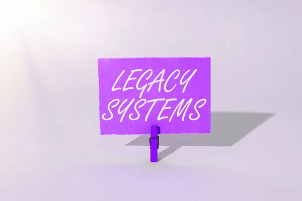 Tekenen Weergeven Legacy Systems Concept Betekent Oude Methode Technologie Computersysteem — Stockfoto