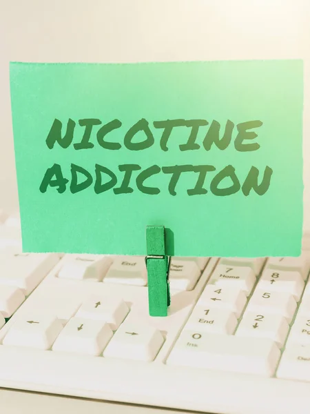 Handschrift Nicotine Addiction Internet Concept Voorwaarde Van Verslaafd Zijn Aan — Stockfoto