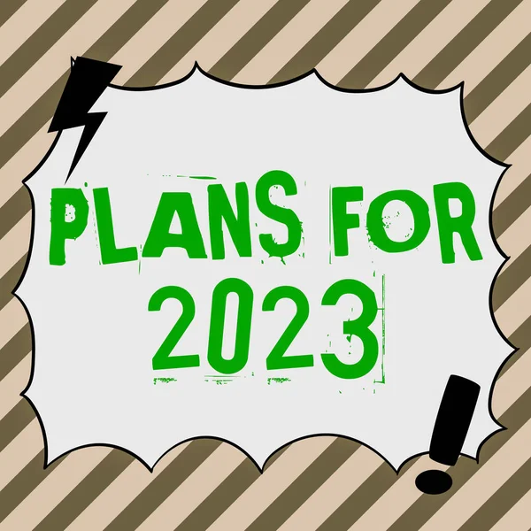 手書きのサイン計画2023年のために 概念的な写真自分が何をしようとしているかについての意図や決定 — ストック写真