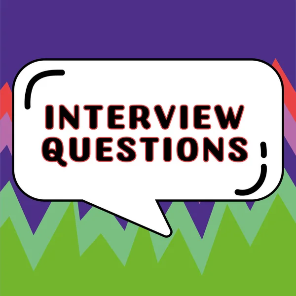 概念的な表示インタビュー質問 概念的な意味インタビュー中に質問やお問い合わせされる典型的なトピック — ストック写真