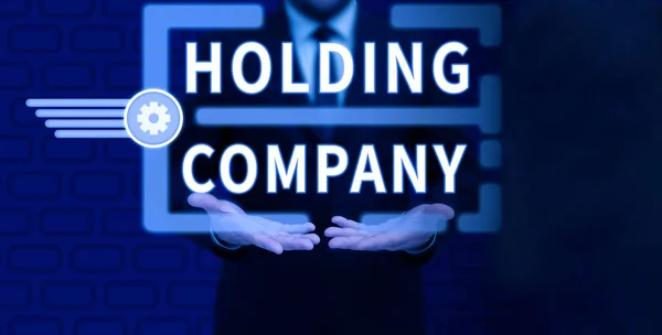 Text Showing Inspiration Holding Company Business Idea Stocks Property Other — Stock Photo, Image