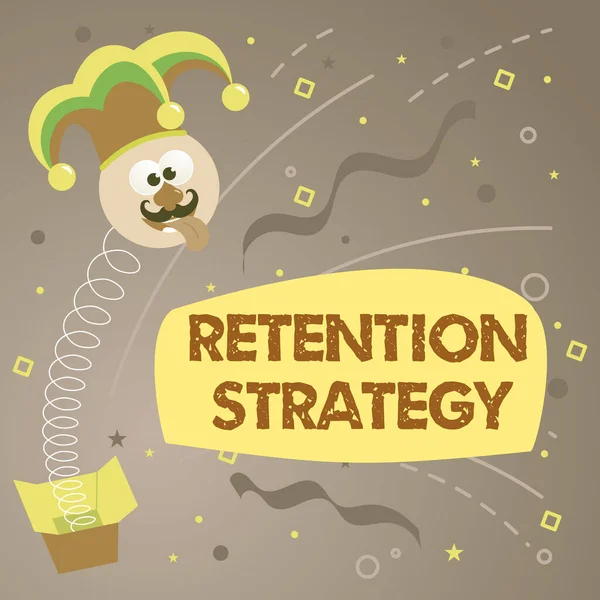 Textschild Mit Retention Strategy Geschäftsidee Aktivitäten Zur Reduzierung Von Fluktuation — Stockfoto