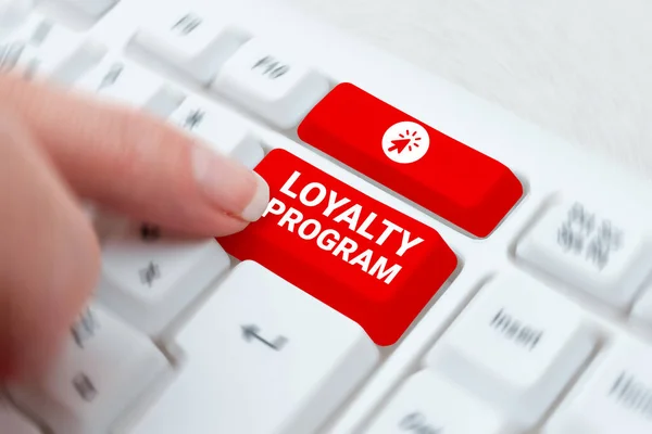Sign Displaying Loyalty Program Conceptual Photo Marketing Effort Provide Incentives — Stock Photo, Image
