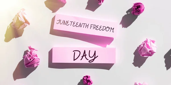 Kézírás Szöveg Juneteenth Freedom Day Üzleti Koncepció Jogi Ünnep Egyesült — Stock Fotó
