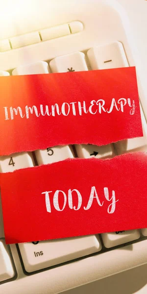 Натхнення Показує Ознаку Імунотерапії Слово Про Лікування Або Запобігання Хворобам — стокове фото