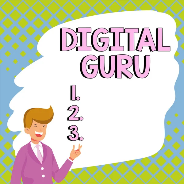 Handskrift Text Digital Guru Business Concept Lärare Och Intellektuell Guide — Stockfoto