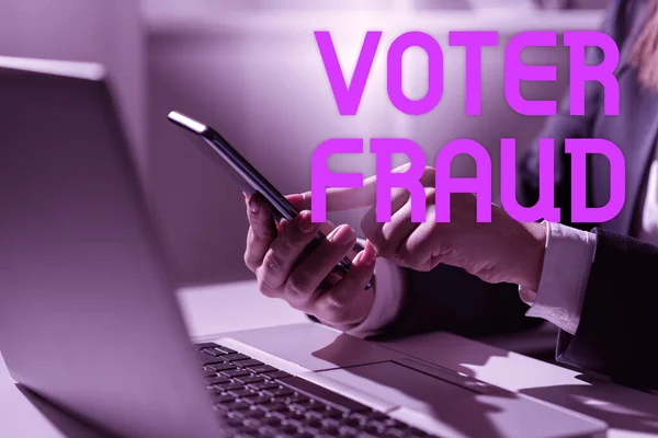 Texto Caligrafia Fraude Eleitor Internet Conceito Indicação Formal Escolha Entre — Fotografia de Stock