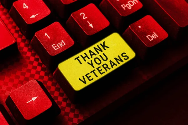 Handwriting text Thank You Veterans, Business approach Expression of Gratitude Greetings of Appreciation
