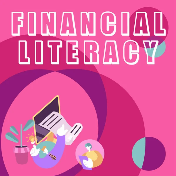 Text Caption Presenting Financial Literacy Business Overview Porozumění Znalost Toho — Stock fotografie