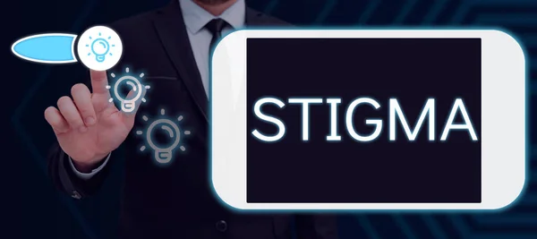 Fogalmi Felirat Stigma Internet Concept Érzés Rosszallás Hogy Legtöbb Ember — Stock Fotó