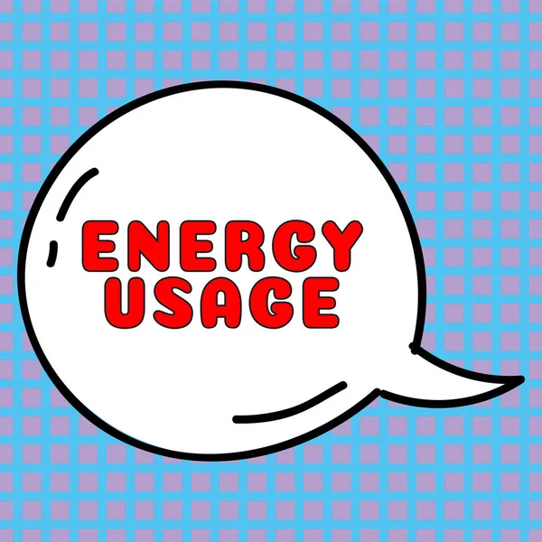 Conceptuele Weergave Energiegebruik Woord Voor Hoeveelheid Energie Verbruikt Gebruikt Een — Stockfoto