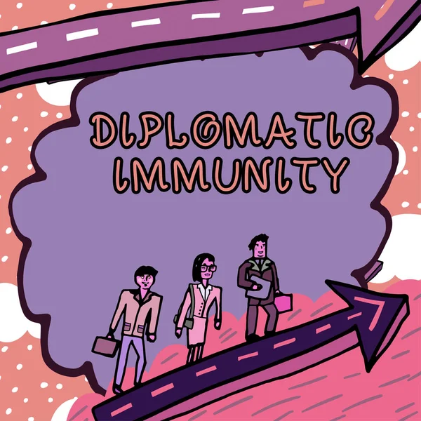 Zeichen Diplomatischer Immunität Vorzeigegesetz Für Unternehmen Das Ausländischen Diplomaten Sonderrechte — Stockfoto