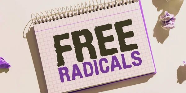 Έννοια Λεζάντα Free Radicals Επιχειρηματική Επισκόπηση Που Παράγεται Στο Σώμα — Φωτογραφία Αρχείου
