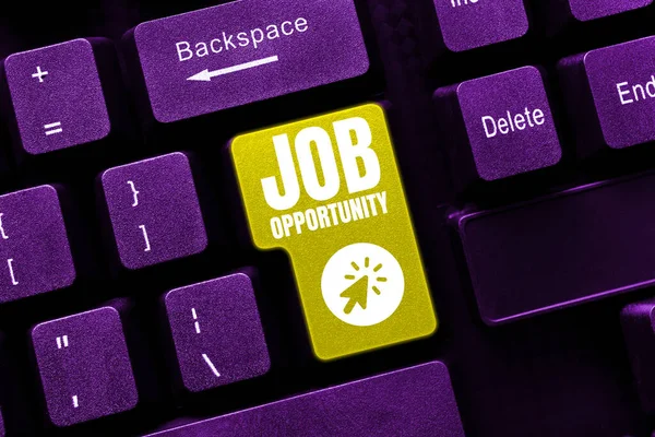 Sinal Escrita Mão Oportunidade Trabalho Business Mostrar Uma Oportunidade Emprego — Fotografia de Stock
