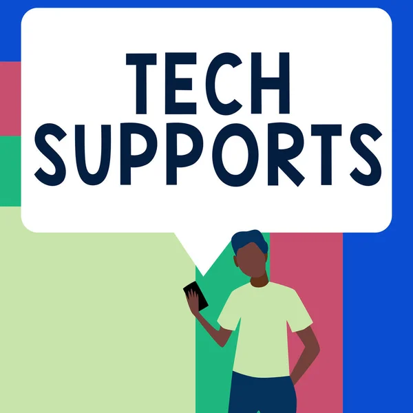 Text Mit Inspiration Tech Supports Geschäftsidee Hilfe Durch Techniker Online — Stockfoto