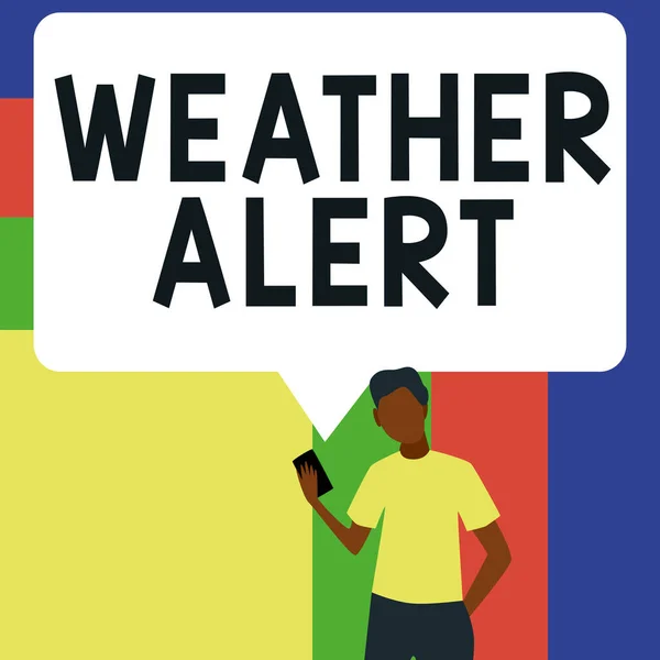 Texto Que Mostra Inspiração Alerta Meteorológico Conceito Negócio Alerta Urgente — Fotografia de Stock