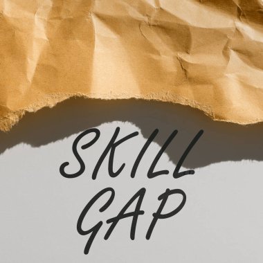 Skill Gap sunan metin başlığı, Kavramsal fotoğraf kişinin zayıflığı veya bilinen saygısızlığının sınırlandırılması anlamına gelir