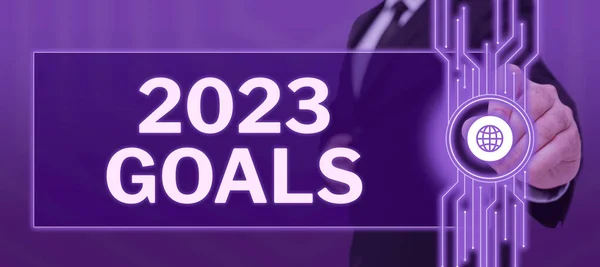 Ручной Знак 2023 Goals Concept Meaning Plan Something New Better — стоковое фото