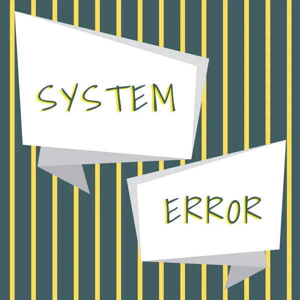 Exibição Conceitual Erro Sistema Palavra Escrito Falha Tecnológica Queda Software — Fotografia de Stock