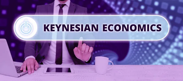 Texto Caligrafia Economia Keynesiana Visão Geral Dos Negócios Programas Monetários — Fotografia de Stock