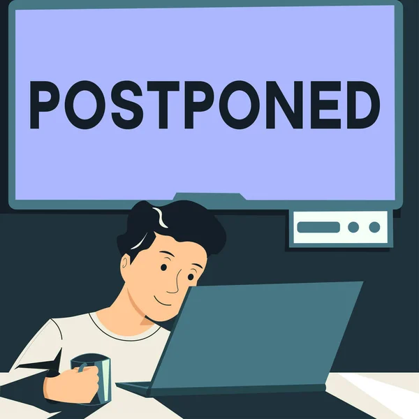 Handwriting Text Postponed Business Concept Place Later Order Precedence Preference — Stock Photo, Image
