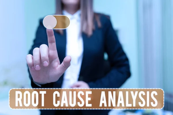 Text Sign Showing Root Cause Analysis Business Approach Method Problem — Stock Photo, Image
