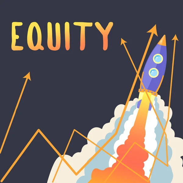 Segno Testo Che Mostra Equity Business Vetrina Qualità Essere Equa — Foto Stock