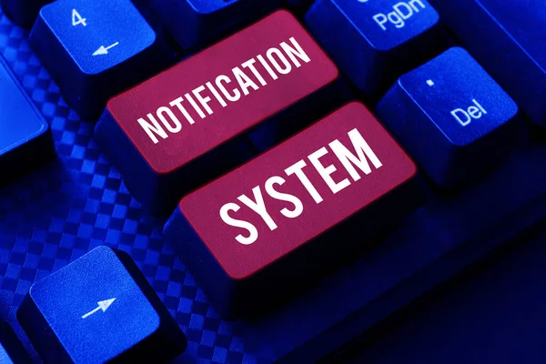 Subtítulos Conceptual Notification System Business Overview Olvides Estar Conectado Redes — Foto de Stock