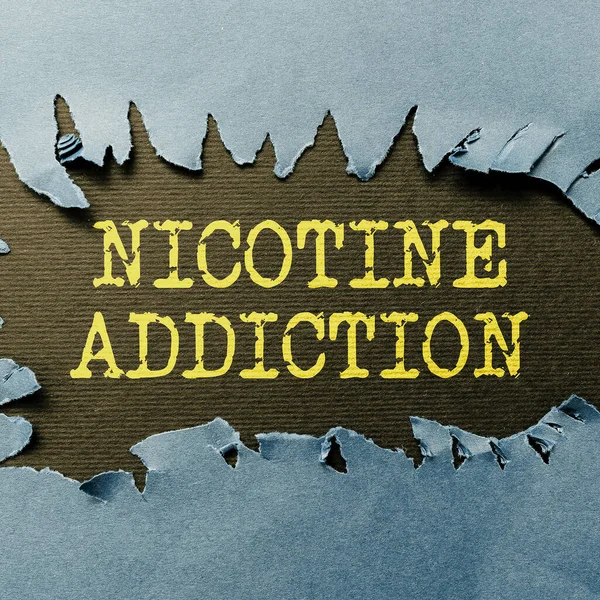 Légende Textuelle Présentant Dépendance Nicotine Mot Pour Condition Être Accro — Photo