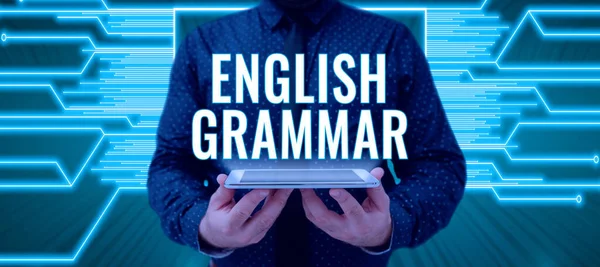 Bildunterschrift Englische Grammatik Business Konzeptkurse Decken Alle Sprach Und Schreibniveaus — Stockfoto
